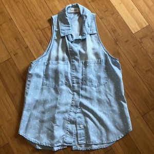 Bella Dahl Denim Sleeveless Shirt size S